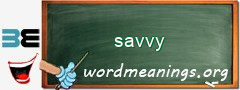 WordMeaning blackboard for savvy